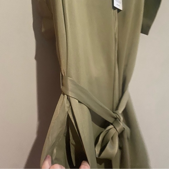 New! Reiss Ruby Cold Shoulder Mini Dress In Khaki green nwt 13947 - Picture 10 of 13
